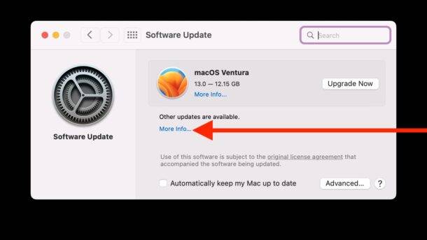 如何在不升级到 MacOS Ventura 的情况下安装 MacOS 更新