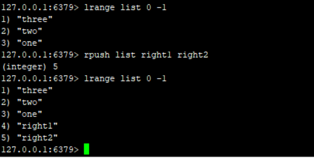 Quelles sont les commandes dopération courantes de la liste des types de données de base Redis ?