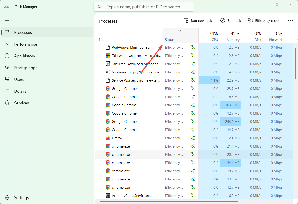 如何在 Windows 11 上禁用效率模式