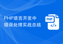 PHP语言开发中错误处理实战总结