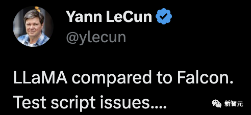 Beat LLaMA? The ranking of the most powerful Falcon in history is in doubt, Fu Yao personally tested 7 lines of code, and LeCun forwarded it to like