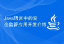 Java语言中的安全监管应用开发介绍