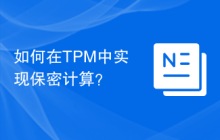 如何在TPM中实现保密计算？