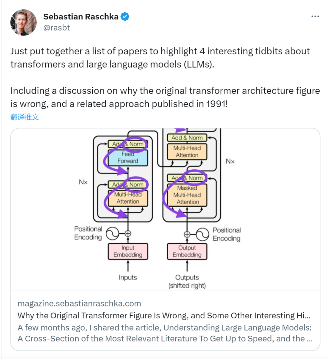 This mistake is not really a mistake: start with four classic papers to understand what is wrong with the Transformer architecture diagram