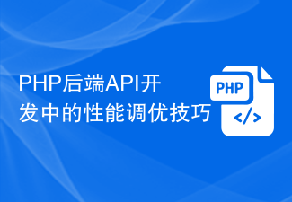 PHP バックエンド API 開発におけるパフォーマンス チューニング スキル