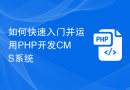 如何快速入门并运用PHP开发CMS系统