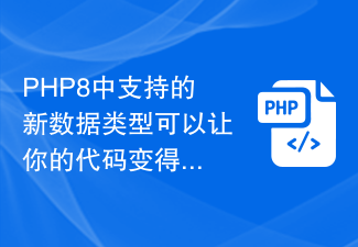 PHP8에서 지원되는 새로운 데이터 유형으로 인해 코드가 더욱 신선해집니다.