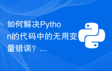 如何解决Python的代码中的无用变量错误？