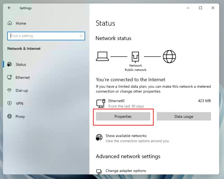 Sehen Sie sich den Standort der IP-Adresse in Windows 11 an