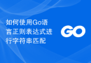 如何使用Go语言正则表达式进行字符串匹配