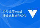 如何使用Vue进行性能监控和优化