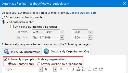 How to Enable Out of Office Auto-Reply in Outlook