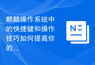 麒麟操作系统中的快捷键和操作技巧如何提高你的效率？