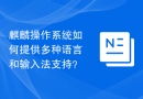 麒麟操作系统如何提供多种语言和输入法支持？