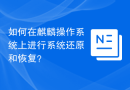 如何在麒麟操作系统上进行系统还原和恢复？