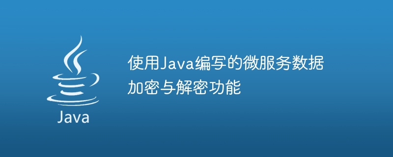 使用Java编写的微服务数据加密与解密功能