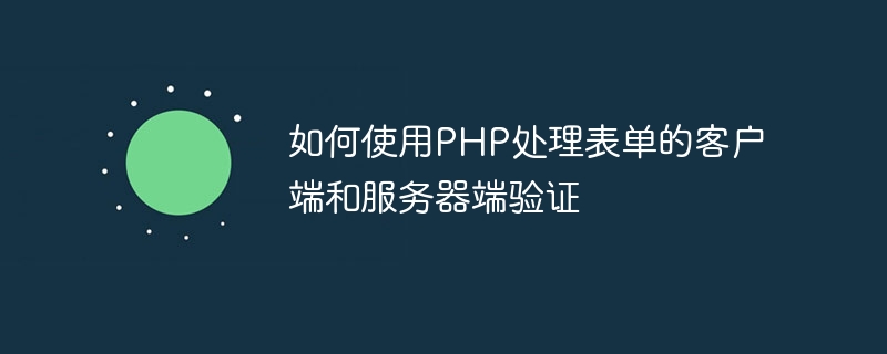 PHP를 사용하여 클라이언트 측 및 서버 측 양식 유효성 검사를 처리하는 방법