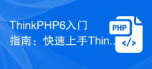 ThinkPHP6 Getting Started Guide: Quickly get started with the ThinkPHP6 framework
