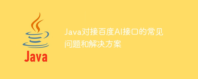 Häufige Probleme und Lösungen für die Verbindung von Java mit der Baidu AI-Schnittstelle