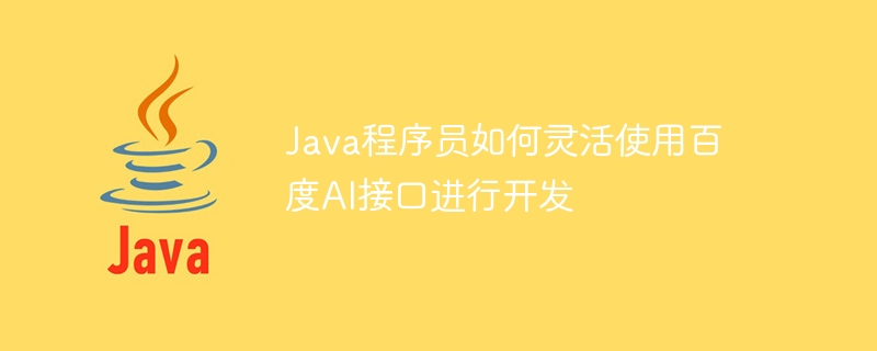 Java 프로그래머가 Baidu AI 인터페이스를 유연하게 개발에 사용할 수 있는 방법