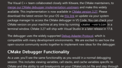 Visual Studio Code が新機能を開始: CMake デバッガーを正式にサポートします。