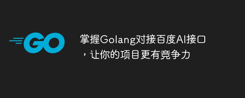 귀하의 프로젝트 경쟁력을 높이기 위해 Baidu AI와 Golang의 인터페이스를 마스터하세요