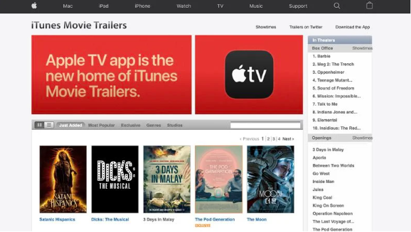 苹果将iTunes电影预告片整合至Apple TV应用，改善用户的观影体验