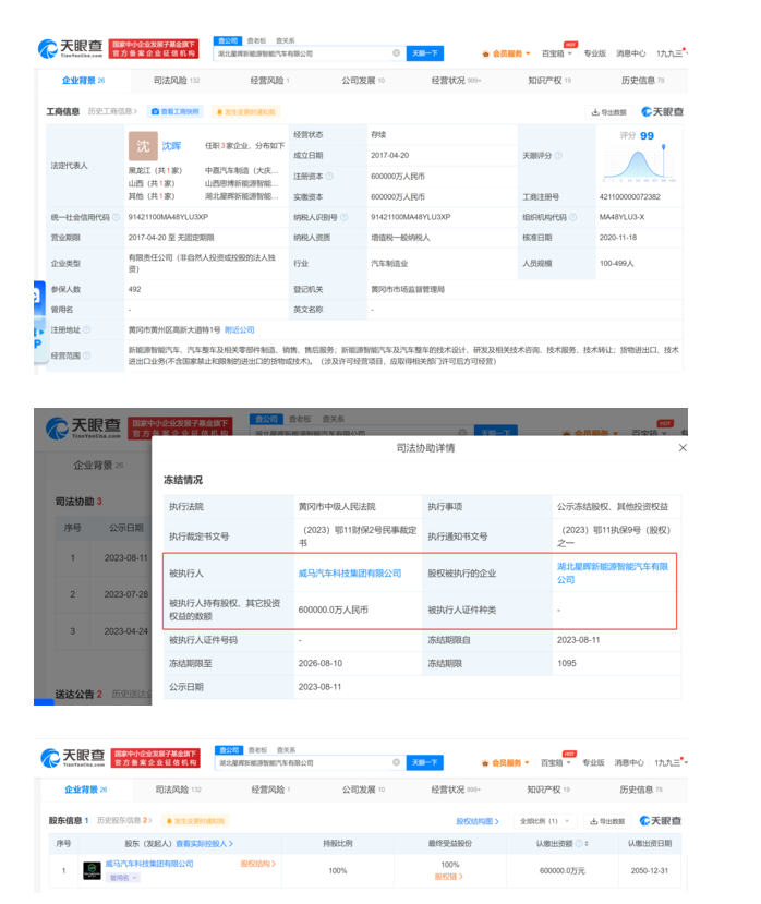 WM Motor pulih, Hubei Xinghui New Energy menyekat ekuiti