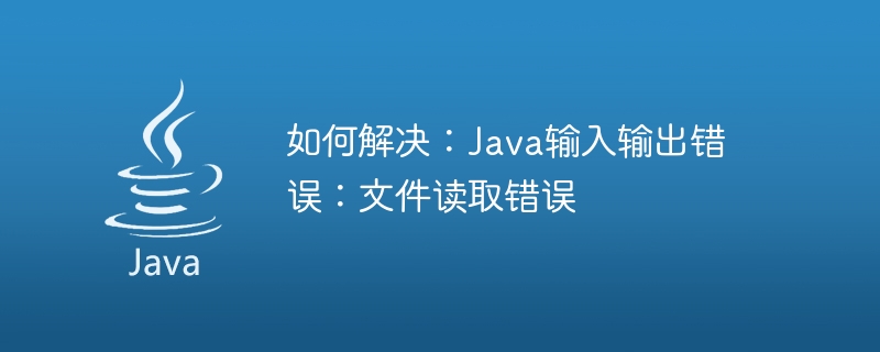 So lösen Sie: Java-Eingabe- und Ausgabefehler: Fehler beim Lesen der Datei