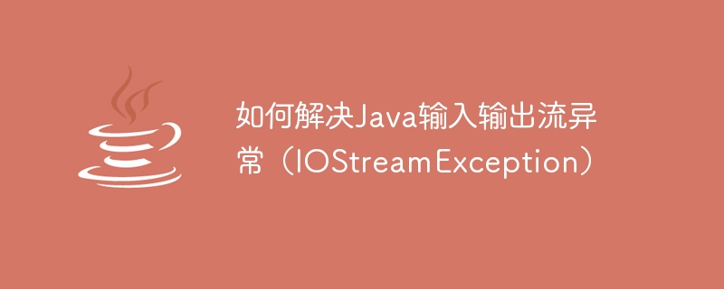 So lösen Sie eine Java-Eingabe- und Ausgabestream-Ausnahme (IOStreamException)