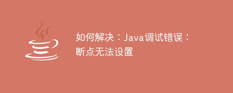 修正方法: Java デバッグ エラー: ブレークポイントを設定できません