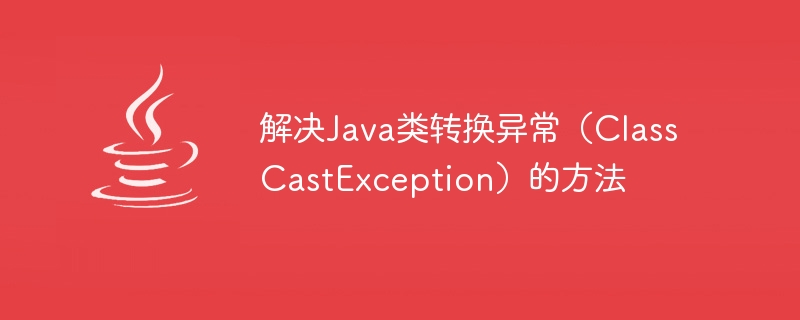 Methods to solve Java class conversion exception (ClassCastException)