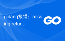 golang报错：missing return at end of function，解决方法
