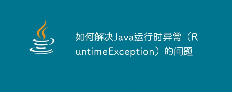 How to solve Java runtime exception (RuntimeException) problem