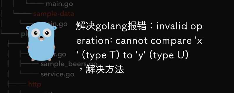 解决golang报错：invalid operation: cannot compare \'x\' (type T) to \'y\' (type U)，解决方法