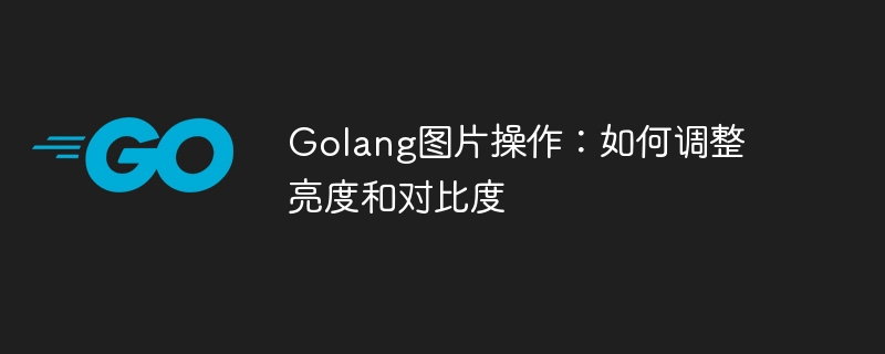 Golang 이미지 조작: 밝기와 대비를 조정하는 방법