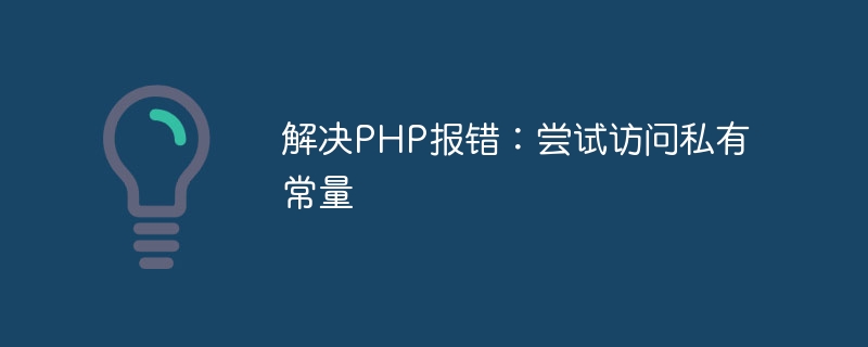 PHP 오류 해결: 개인 상수에 액세스하려고 합니다.