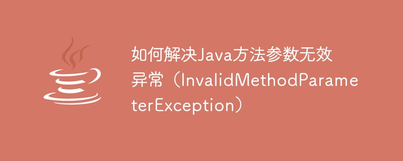 Comment résoudre lexception non valide du paramètre de méthode Java (InvalidMethodParameterException)