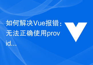 So beheben Sie den Vue-Fehler: Bereitstellung und Injektion können für die Kommunikation zwischen Ebenen von Komponenten nicht korrekt verwendet werden