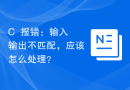 C++报错：输入输出不匹配，应该怎么处理？