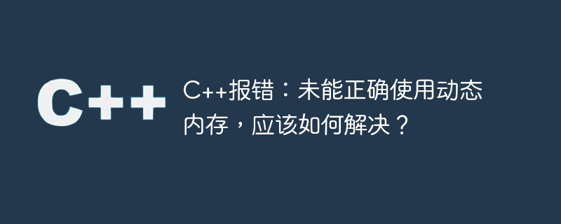 C++报错：未能正确使用动态内存，应该如何解决？