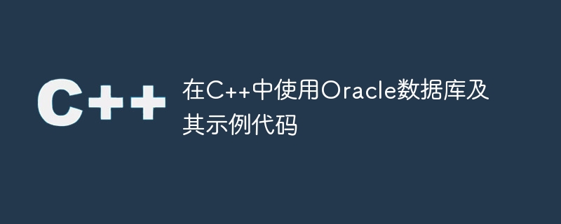 C++ 및 해당 샘플 코드에서 Oracle 데이터베이스 사용