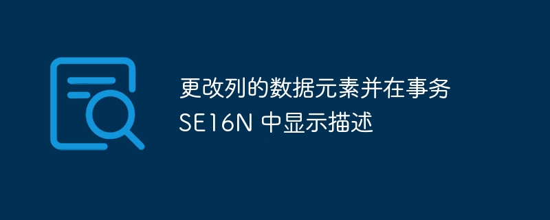 更改列的数据元素并在事务 SE16N 中显示描述