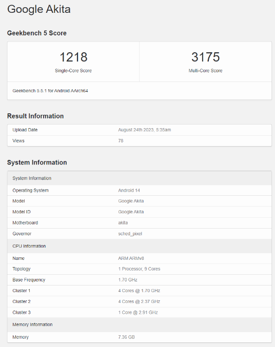 揭秘GeekBench测试：谷歌Pixel 8a性能曝光，单核和多核成绩公布！