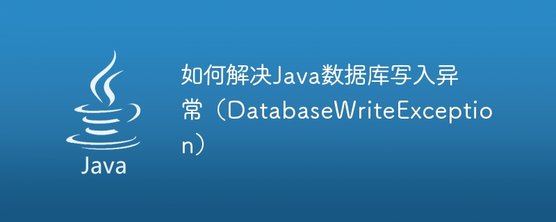 Java 데이터베이스 쓰기 예외(DatabaseWriteException)를 해결하는 방법