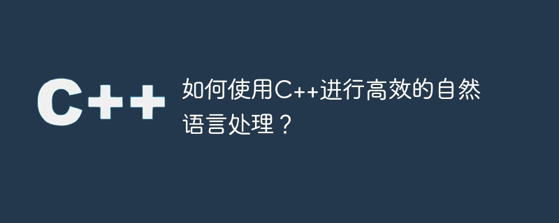 如何使用C++進行高效率的自然語言處理？