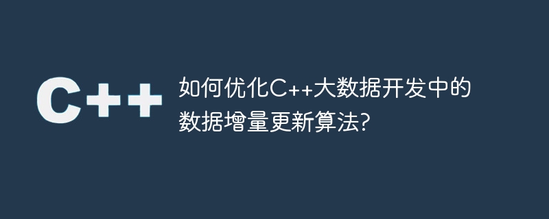 C++ 빅데이터 개발에서 데이터 증분 업데이트 알고리즘을 최적화하는 방법은 무엇입니까?