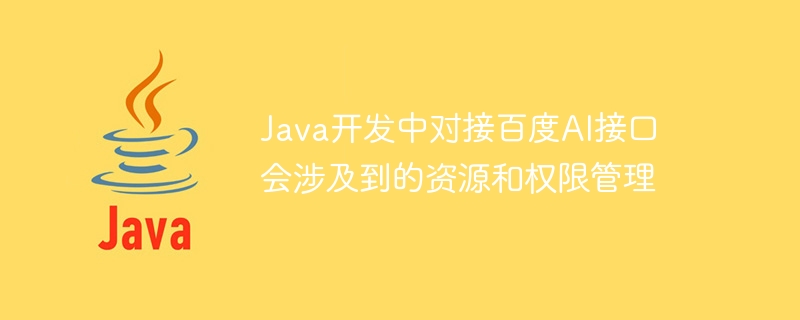 Java開發中對接百度AI介面會涉及的資源與權限管理