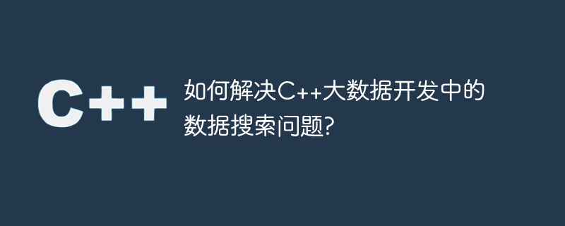 C++ビッグデータ開発におけるデータ検索の問題を解決するにはどうすればよいですか?