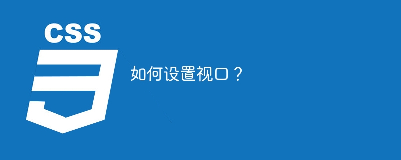 뷰포트를 설정하는 방법은 무엇입니까?